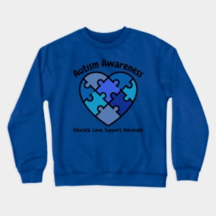 Autism Awareness Heart Puzzle Crewneck Sweatshirt